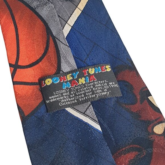 Looney Tunes Mania Taz Silk Necktie Basketball 1995 Vintage Sports Cartoon - Picture 4 of 5